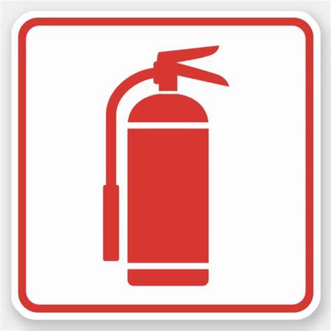 Fire Extinguisher Sign Red/White 190 x 190 mm