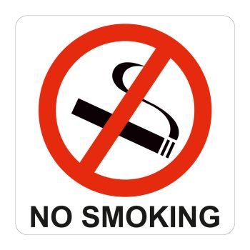 No Smoking Sign Black/Red/White 150 x 150 mm