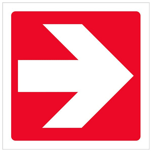 ABS Arrow Sign Red/White 190 x 190 mm